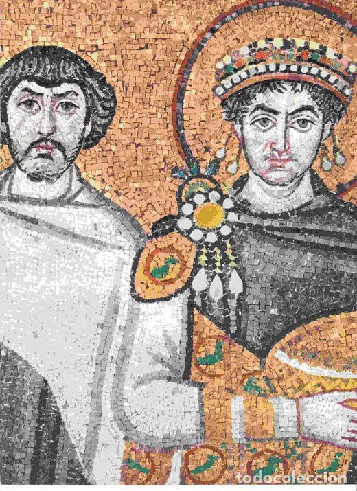 Cartoline: LAMINA 6590: Justiniano y su sequito detalle de un mosaico - Varios