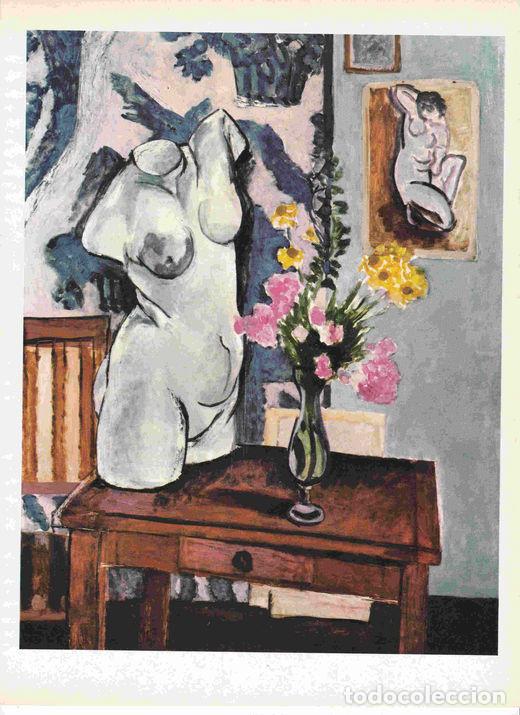 Postales: LAMINA 6739: Henri Matisse Torso de yeso y ramo de flores - Varios