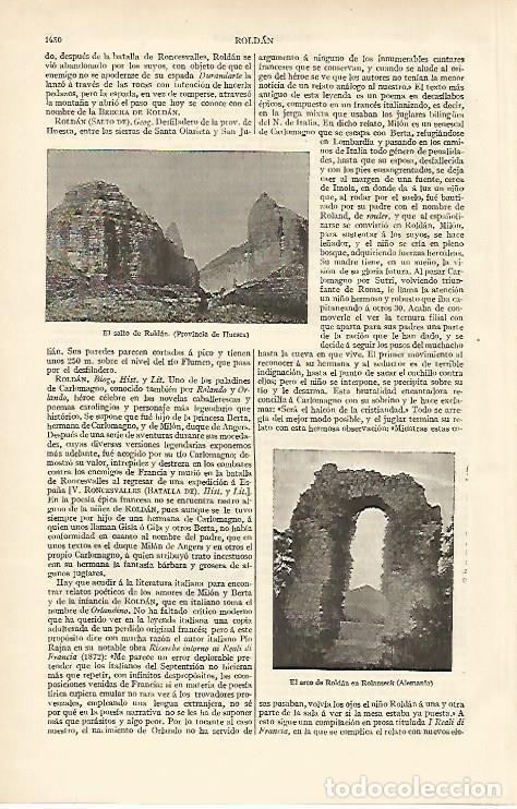 Postkarten: LAMINA ESPASA 6707: El salto de Roldan Huesca. El arco de Roldan en Rolanseck Alemania - Varios Auto