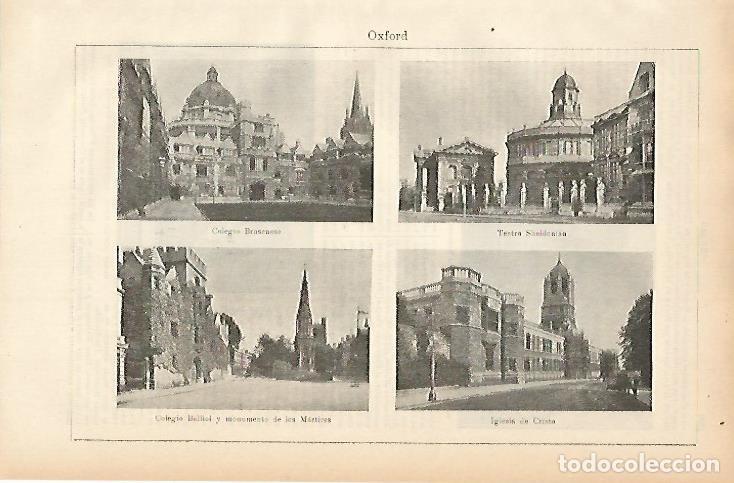 Postais: LAMINA ESPASA 7666: Vistas de Oxford - Varios