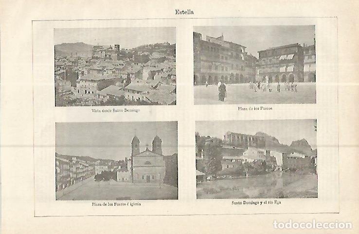 Postkarten: LAMINA ESPASA 16369: Vistas de Estella Navarra - Varios