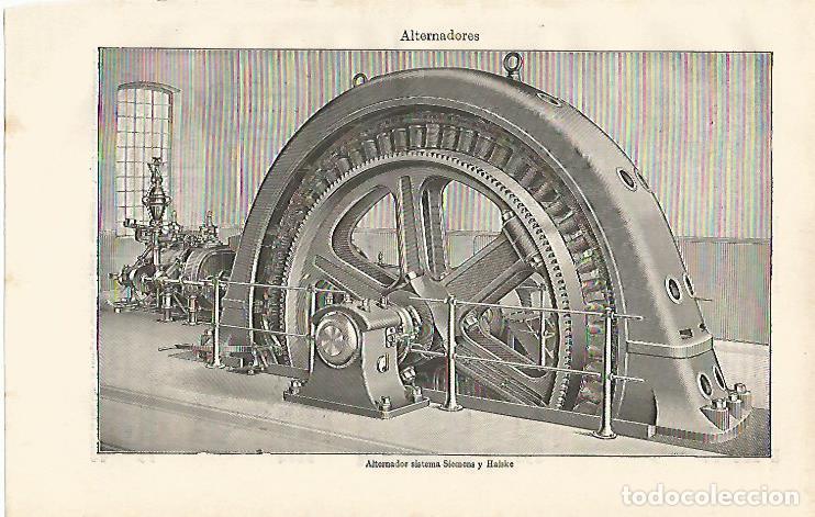 Postcards: LAMINA ESPASA 11279: Alternador sistema Siemens y Halske - Varios
