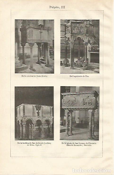 Postkarten: LAMINA ESPASA 20621: Pulpitos de Troia Pisa Milan y Florencia - Varios