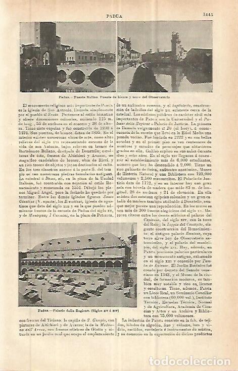 Postkarten: LAMINA ESPASA 32816: Puente Molino, de Hierro y Palacio della Regione en Padua - Varios
