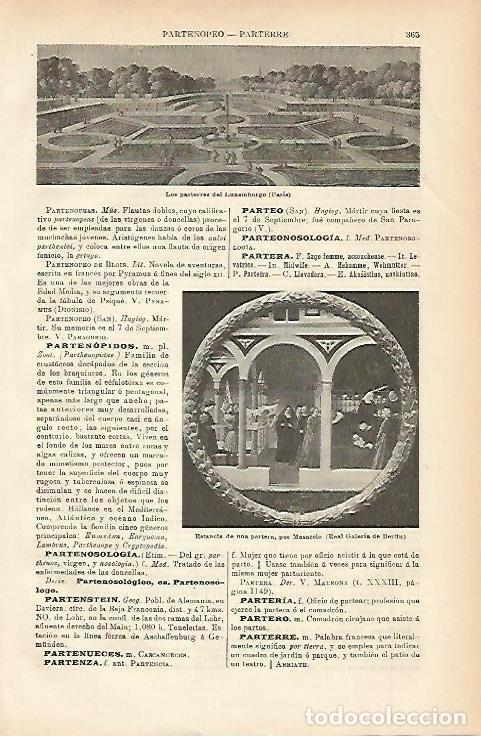 Postkarten: LAMINA ESPASA 002316: Los parterres de Luxemburgo. Paris Francia - Varios Autores