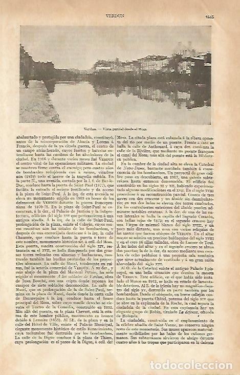 Postkarten: LAMINA ESPASA 6072: Vista parcial de Verdun Francia - Varios Autores