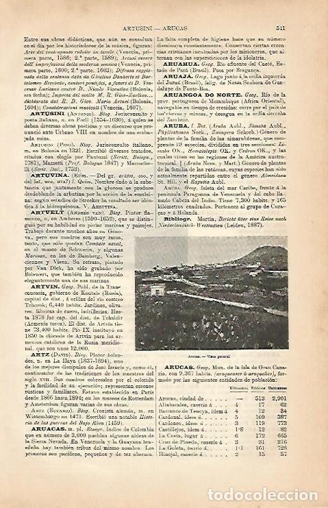 Postales: LAMINA ESPASA 5638: Vista general de Arucas Gran Canaria - Varios Autores