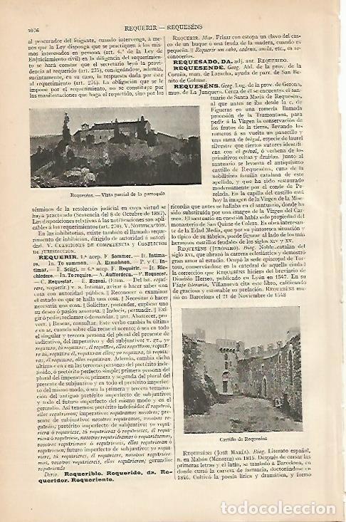 Postales: LAMINA ESPASA 1036: Vistas de Requesens Girona - Varios Autores