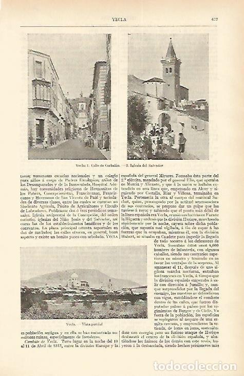 Postkarten: LAMINA ESPASA 1654: Vistas de Yecla Murcia - Varios Autores