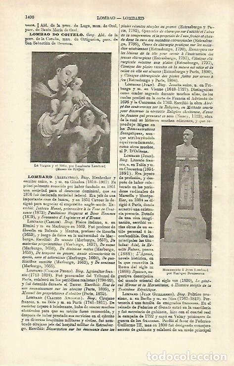 Postkarten: LAMINA ESPASA 33432: La Virgen y el Ni&ntilde;o, por Lombard - Varios