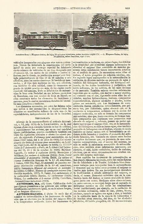 Postales: LAMINA ESPASA 10910: Automoviles de Hispano Suiza - Varios