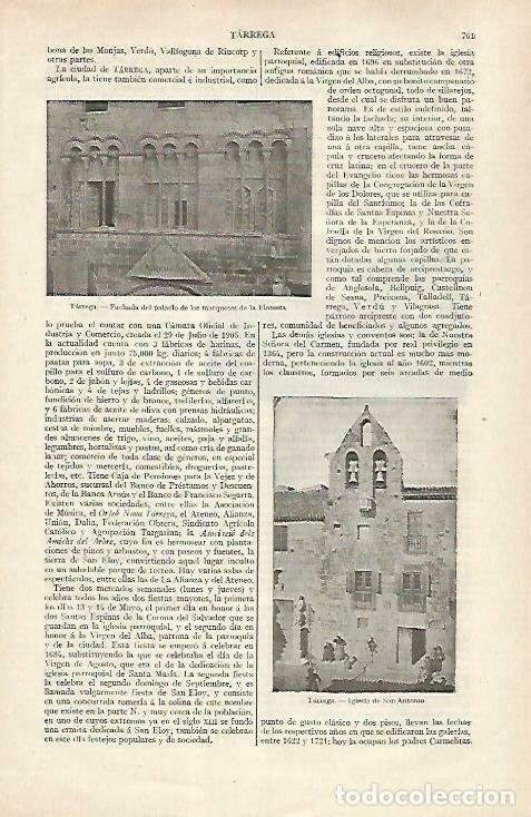 Postcards: LAMINA ESPASA 33484: Palacio de los Marqueses de la Floresta en Tarrega, Lleida - Varios