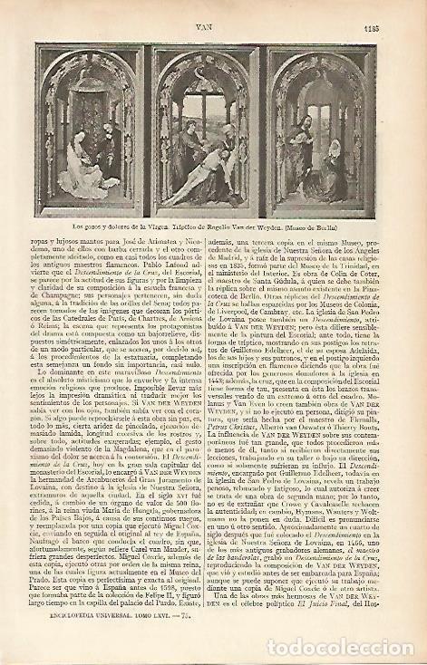 Postales: LAMINA ESPASA 4846: Los gozos y dolores de la Virgen por Weyden - Varios Autores