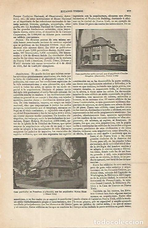 Postkarten: LAMINA ESPASA 16346: Casas en Rochester y Pasadena Estados Unidos - Varios
