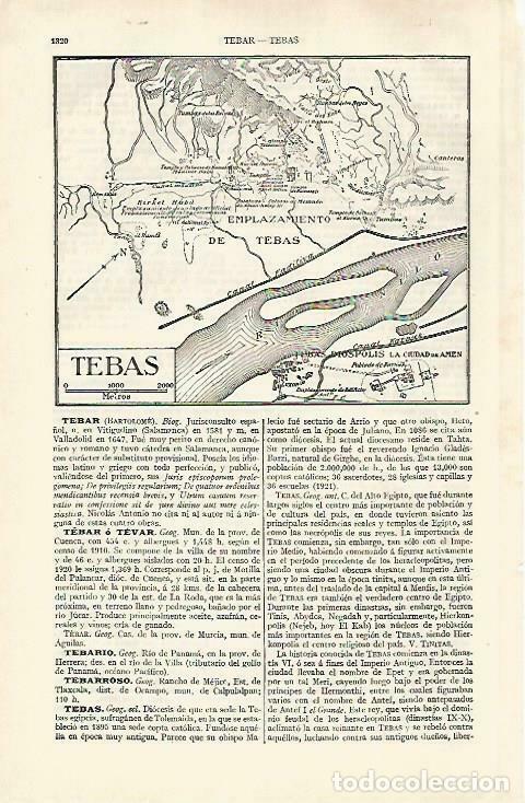 Postkarten: LAMINA ESPASA 33578: Plano de la antigua Tebas - Varios