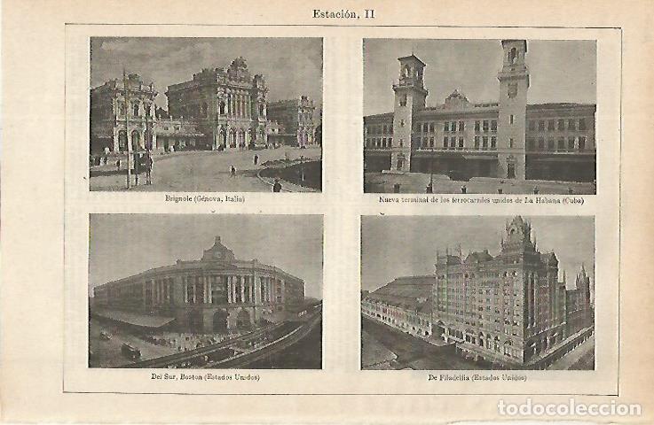Postkarten: LAMINA ESPASA 16295: Estacion de Genova de La Habana Boston y Filadelfia - Varios