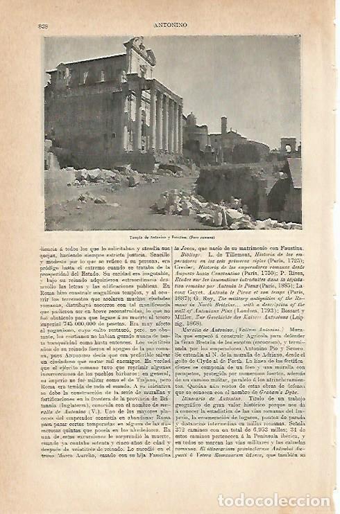 Postais: LAMINA ESPASA 7035: Templo de Antonino y Faustina en Roma - Varios