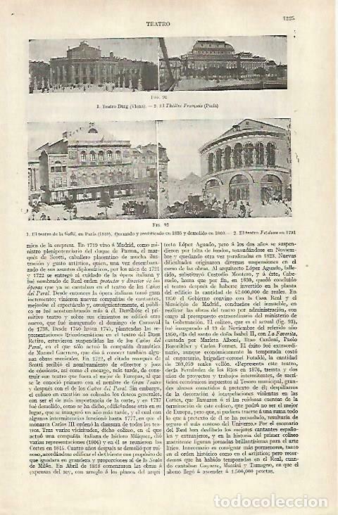 Cartoline: LAMINA ESPASA 33559: Teatro Burg de Viena, Theatre Fran&ccedil;ais , Galle y Feydeau en Paris - Varios