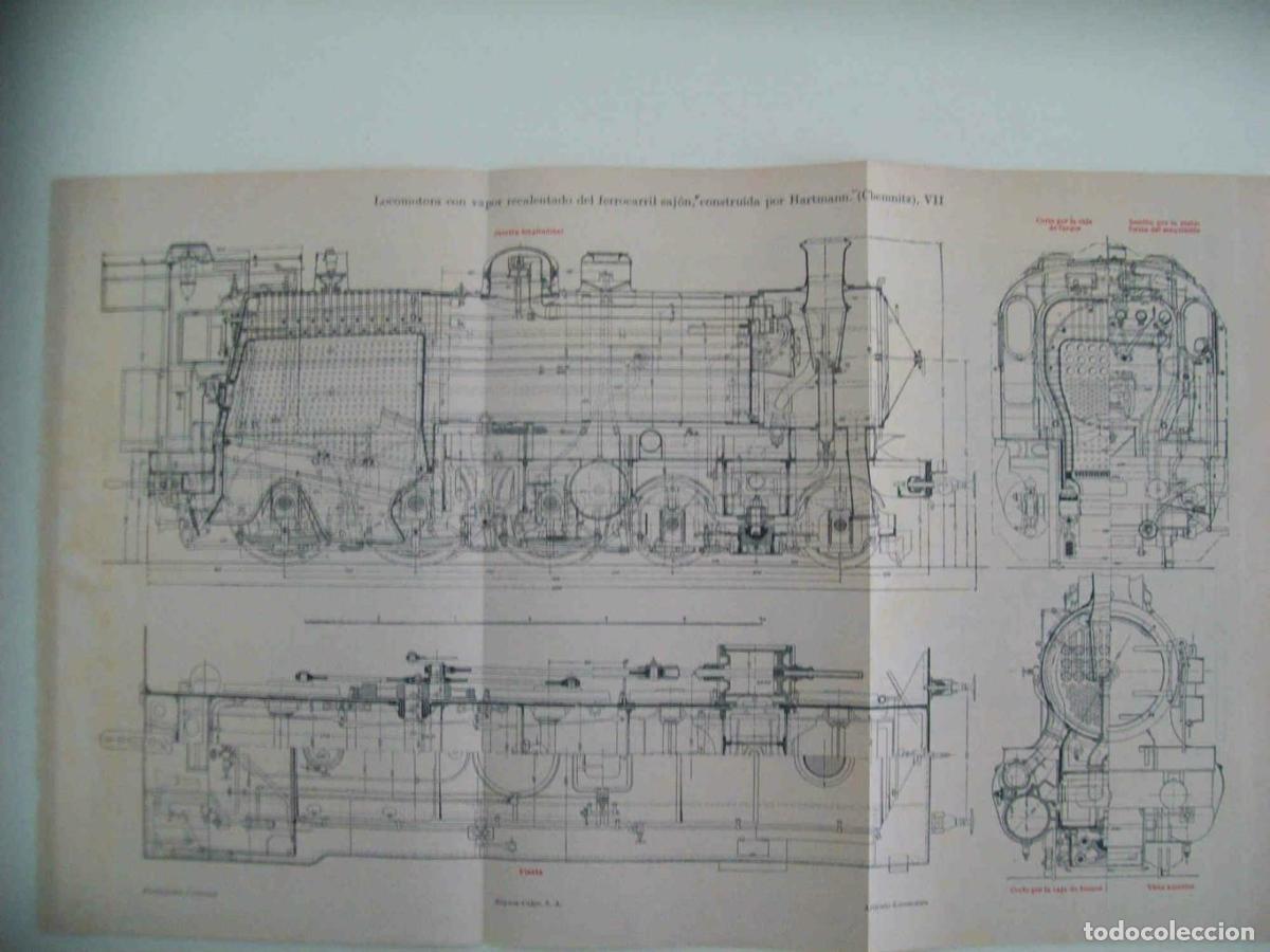 Postkarten: LAMINA ESPASA 33396: Locomotora de vapor construida por Hartmann - Varios