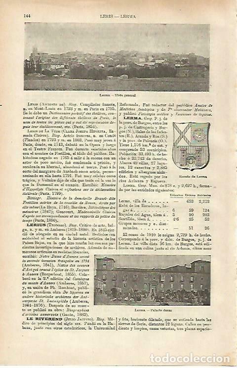 Postcards: LAMINA ESPASA 33204: Vista, escudo y Palacio Ducal de Lerma, Burgos - Varios