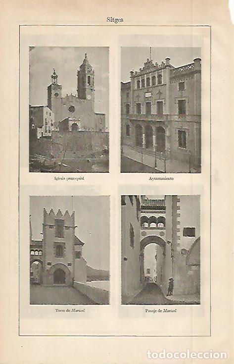 Cartes Postales: LAMINA ESPASA 2642: Edificios de Sitges Barcelona - Varios Autores
