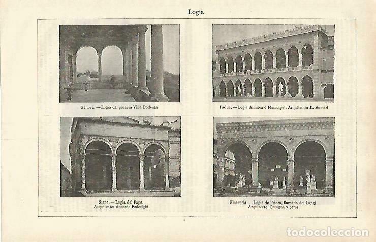 Postais: LAMINA ESPASA 33419: Logia de Padua, Genova, Siena y Florencia - Varios