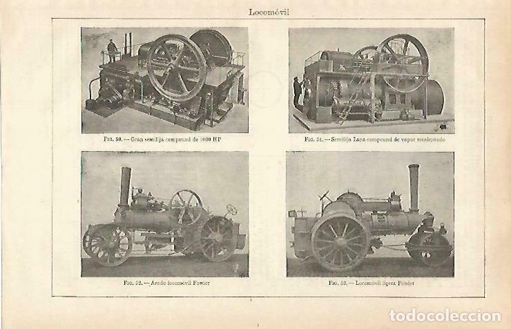 Postcards: LAMINA ESPASA 33408: Arado locomovil Fowler - Varios