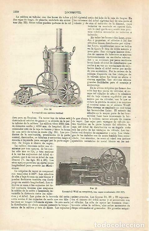 Postcards: LAMINA ESPASA 33403: Locomovil Wolf con vapor - Varios