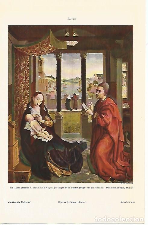 Postkarten: LAMINA ESPASA 1834: San Lucas pintando el retrato de la Virge por Pasture - Varios Autores