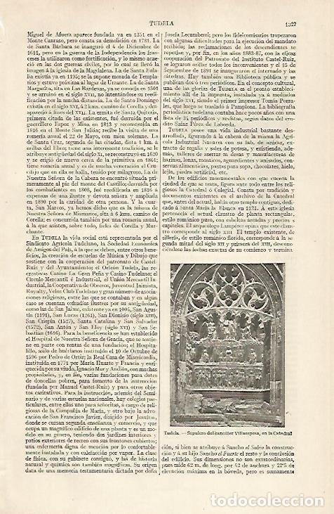 Cartoline: LAMINA ESPASA 20569: Sepulcro de Villaespesa en Tudela Navarra - Varios