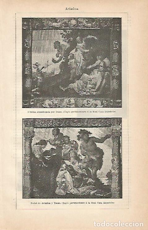 Postkarten: LAMINA ESPASA 5576: Ariadna abandonada por Teseo y Bodas de Ariadna y Teseo - Varios Autores