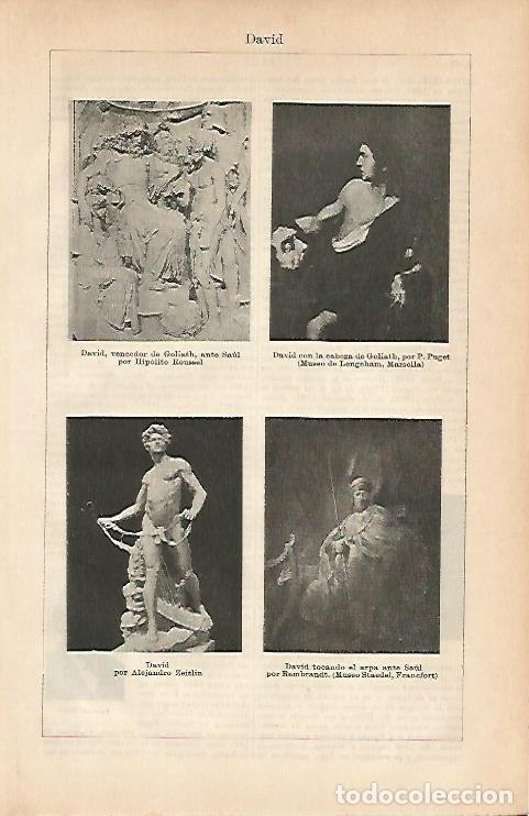 Postcards: LAMINA ESPASA 2047: Representaciones artisticas de David - Varios Autores