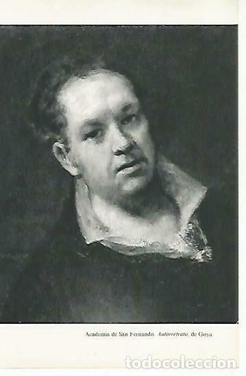 Postales: LAMINA 14438: Autorretrato, por Goya - Lorenzo Lopez Sancho, dibujos de Go&ntilde;i