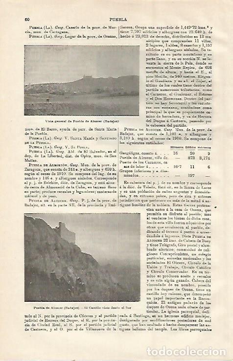 Postkarten: LAMINA ESPASA 23015: Vista de Puebla de Alcocer Badajoz - Varios