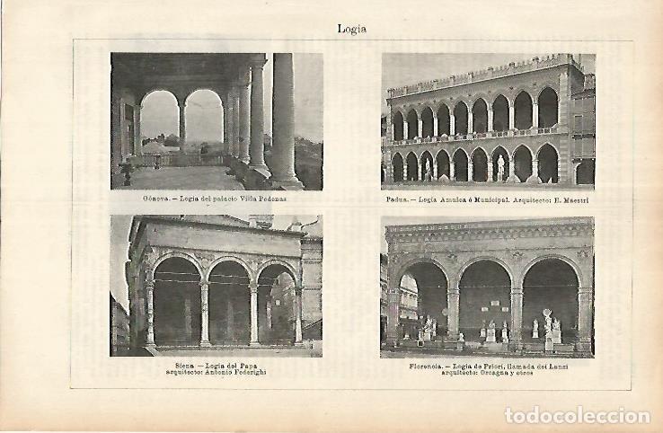 Cartoline: LAMINA ESPASA 25829: Logias de Genova Padua Siena y Florencia - Varios
