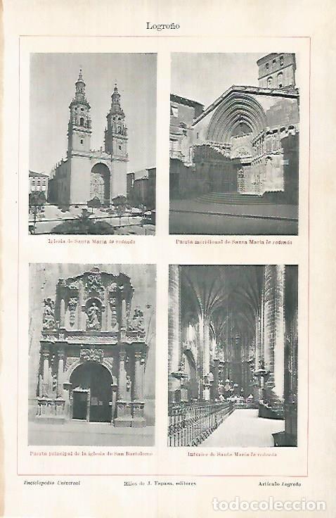 Postais: LAMINA ESPASA 25834: Iglesia de Santa Maria en Logro&ntilde;o - Varios