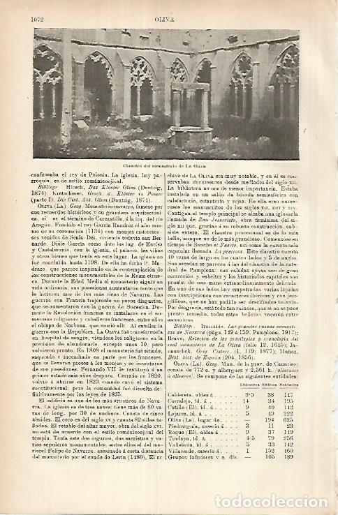 Postais: LAMINA ESPASA 26019: Claustro del Monasterio de la Oliva Navarra - Varios