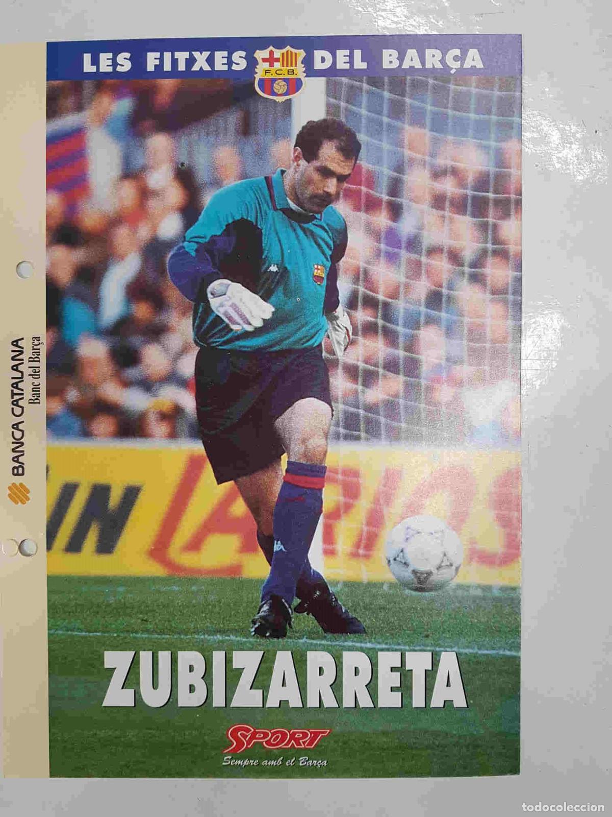 Postales: Zubizarreta: Ficha perteneciente a Les fitxes del bar&ccedil;a del diario Sport