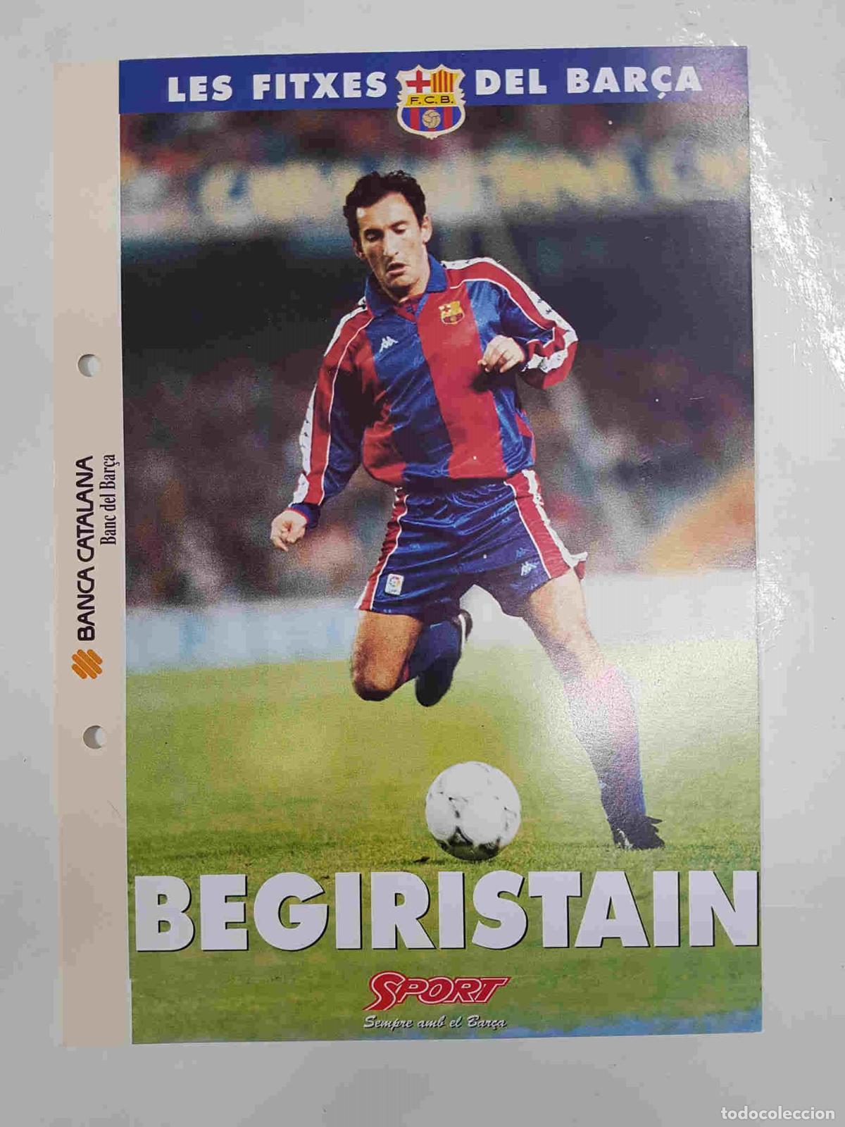 Postales: Begiristain: Ficha perteneciente a Les fitxes del bar&ccedil;a del diario Sport