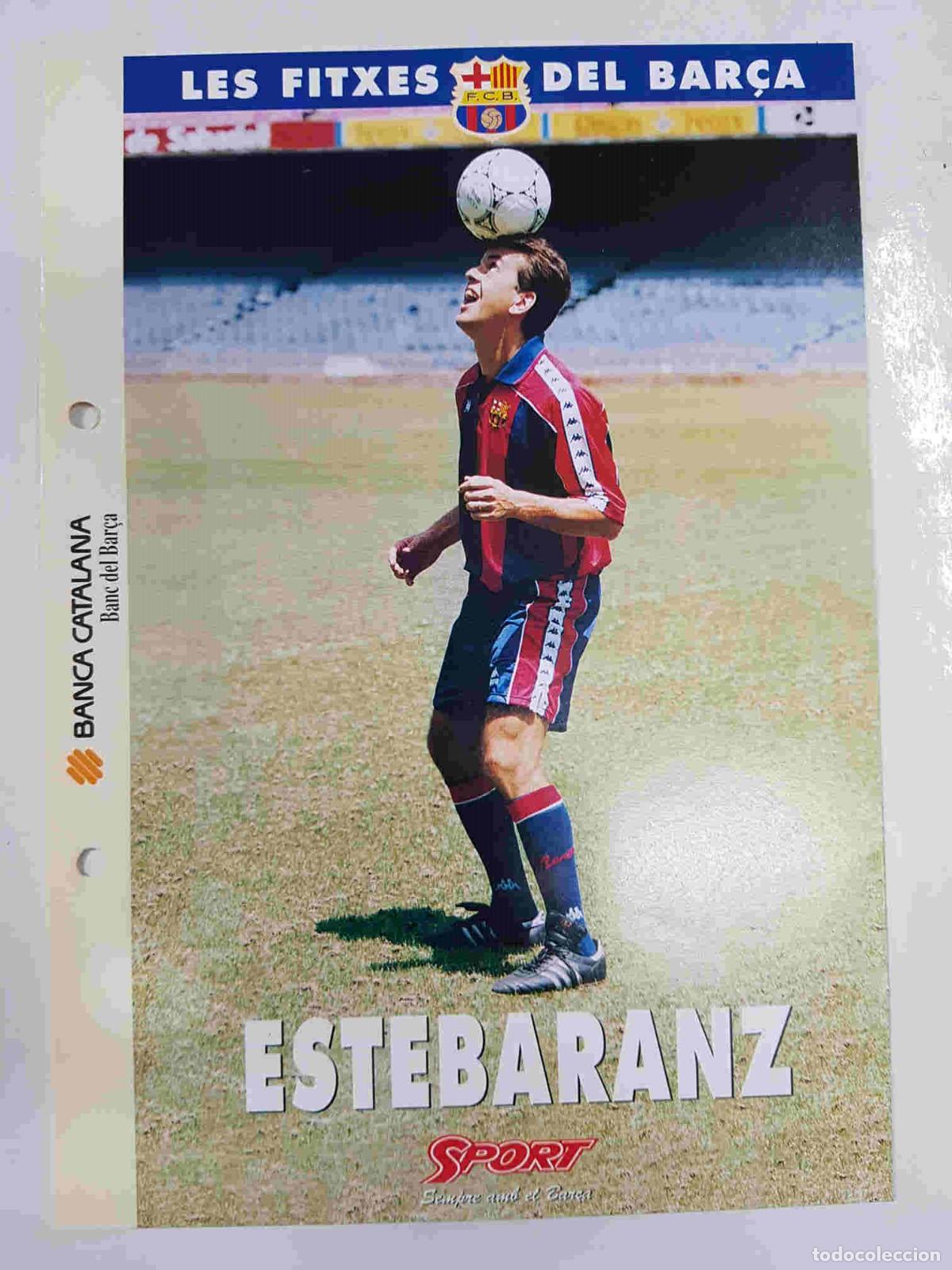 Postales: Estebaranz: Ficha perteneciente a Les fitxes del bar&ccedil;a del diario Sport -