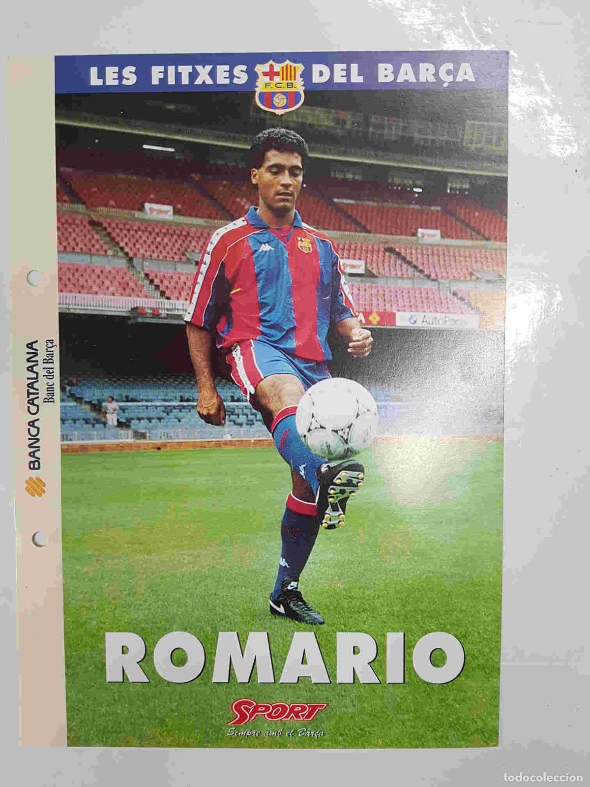 Postales: Romario: Ficha perteneciente a Les fitxes del bar&ccedil;a del diario Sport -