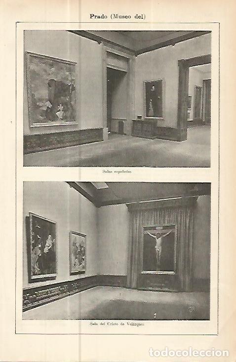 Postales: LAMINA ESPASA 10636: Salas espa&ntilde;olas y Sala del Cristo de Velazquez del Museo del Prado - Varios