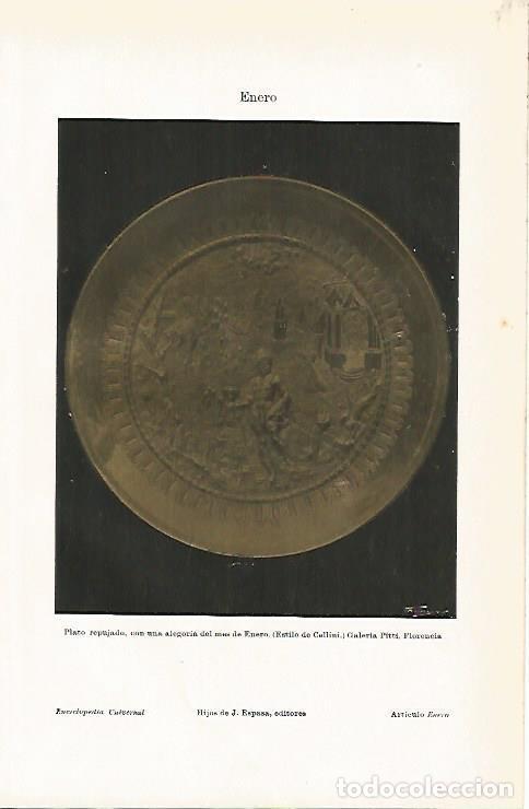 Postais: LAMINA ESPASA 6924: Plato que representa al mes de enero. Galeria Pitti de Florencia - Varios Autore