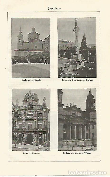 Postales: LAMINA ESPASA 23513: Vistas de Pamplona - Varios