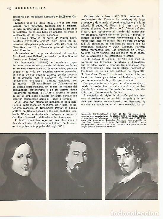 Postales: LAMINA 15286: Espronceda, Zorrilla y Becquer - Varios