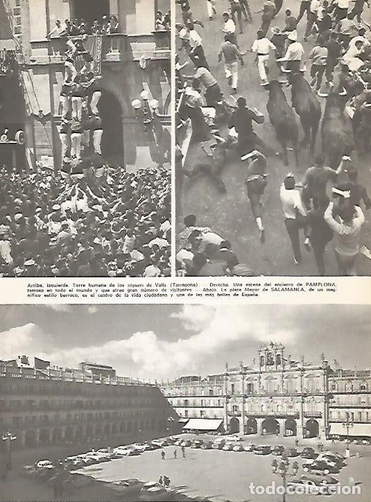 Postales: LAMINA 15304: Castellers de Valls, encierro en San Fermin y Plaza Mayor de Salamanca - Varios