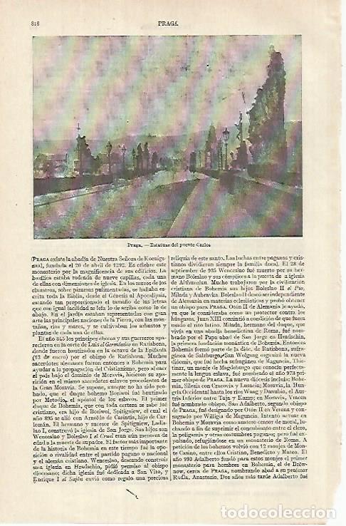 Cartes Postales: LAMINA ESPASA 26142: Puente Carlos en Praga - Varios