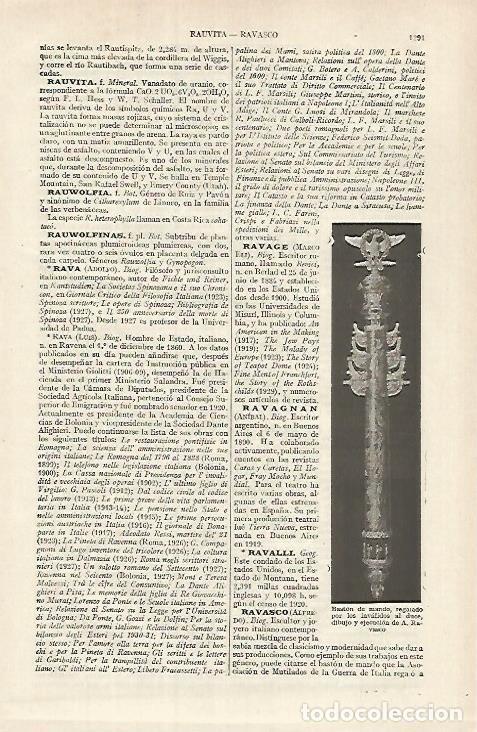Postales: LAMINA ESPASA 26173: Baston de mando regalado a Mussolini - Varios