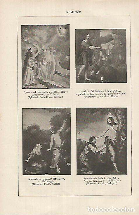 Postkarten: LAMINA ESPASA 26204: Aparicion por Gaddi Luini Correggio y Alonso Cano - Varios