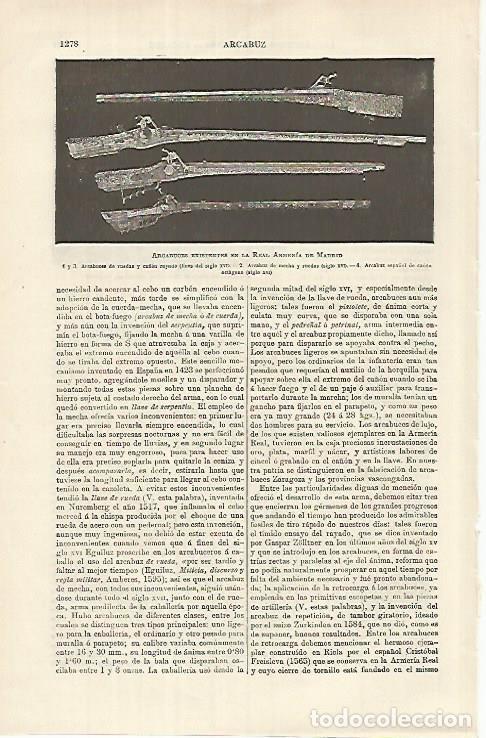 Postais: LAMINA ESPASA 26273: Arcabuces de la Real Armeria de Madrid - Varios